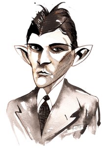 Franz Kafka, Czech writer (1883-1924); caricature by Neale Osborne